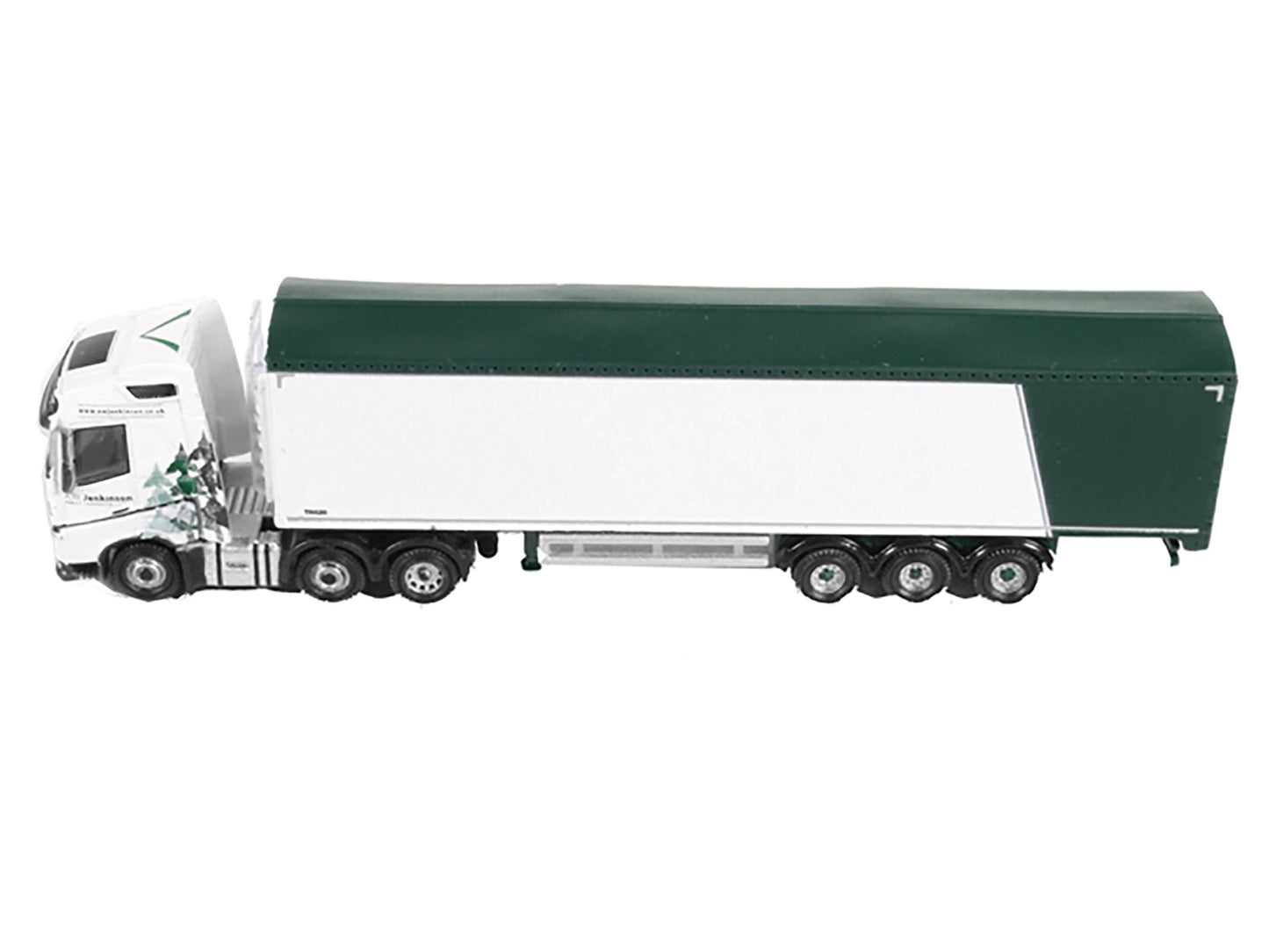 Volvo FH4 Truck RHD (Right Hand Drive) with Walking Floor Trailer "AW Jenkinson" White with Graphics 1/148 (N) Scale Diecast Model Car by Oxford Diecast