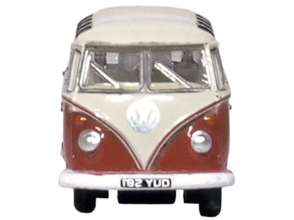 Volkswagen T1 Samba Bus Sealing Wax Red and Gray 1/148 (N) Scale Diecast Model Car by Oxford Diecast-DiecastModeler.com
