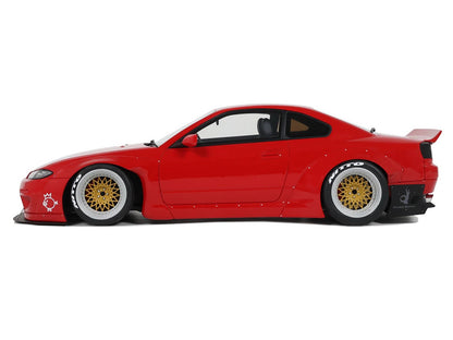 2014 Nissan Silvia (S15) RHD (Right Hand Drive) "Rocket Bunny" Red with Graphics Limited Edition to 2000 pieces Worldwide 1/18 Model Car by Otto Mobile