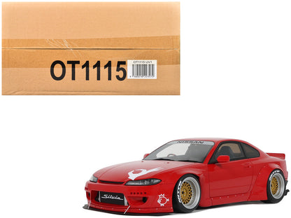 2014 Nissan Silvia (S15) RHD (Right Hand Drive) "Rocket Bunny" Red with Graphics Limited Edition to 2000 pieces Worldwide 1/18 Model Car by Otto Mobile