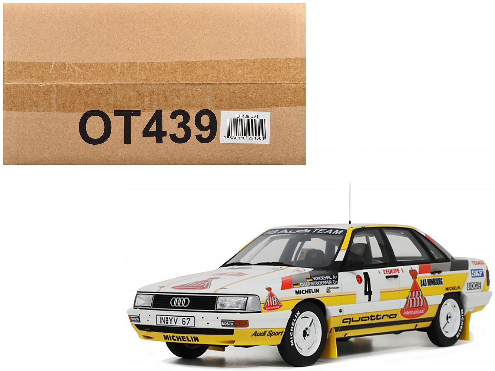 Audi 200 Quattro #4 Walter Rohrl - Christian Geistdorfer "Rallye Automobile Monte Carlo" (1987) Limited Edition to 3000 pieces Worldwide 1/18 Model Car by Otto Mobile-DiecastModeler.com