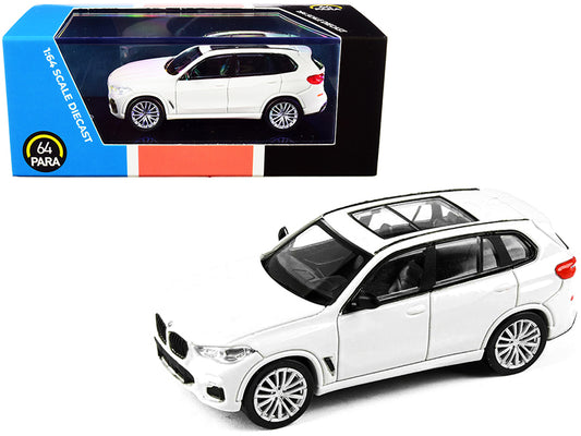 BMW X5 (G05) with Sunroof Mineral White 1/64 Diecast Model Car by Paragon-DiecastModeler.com