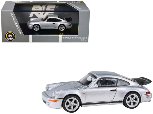 1987 RUF CTR Yellowbird Silver Metallic 1/64 Diecast Model Car by Paragon Models-DiecastModeler.com