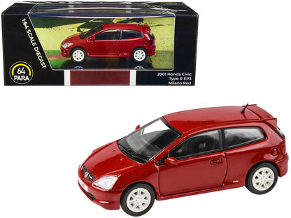 2001 Honda Civic Type R EP3 Milano Red 1/64 Diecast Model Car by Paragon Models-DiecastModeler.com