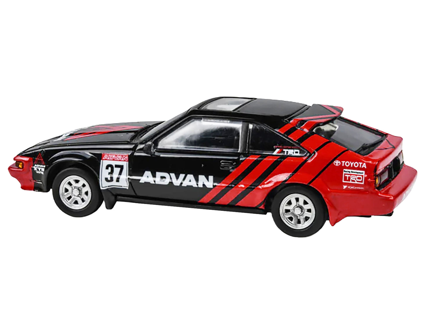 1984 Toyota Celica Supra #37 "ADVAN" Black and Red 1/64 Diecast Model Car by Paragon Models