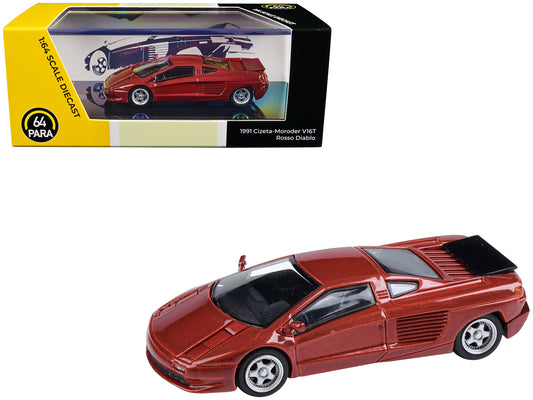 1991 Cizeta V16T Rosso Diablo Red Metallic 1/64 Diecast Model Car by Paragon Models-DiecastModeler.com