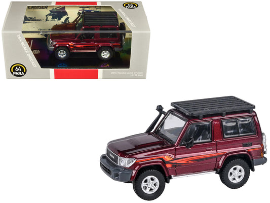 2014 Toyota Land Cruiser LC 71 Red Metallic with Graphics 1/64 Diecast Model Car by Paragon Models-DiecastModeler.com