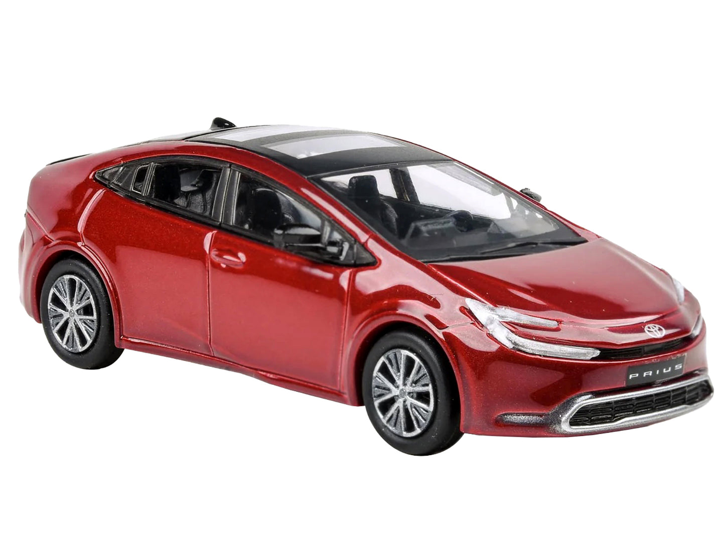 2023 Toyota Prius Supersonic Red Metallic with Black Top and Sun Roof and Sun Roof 1/64 Diecast Model Car by Paragon Models