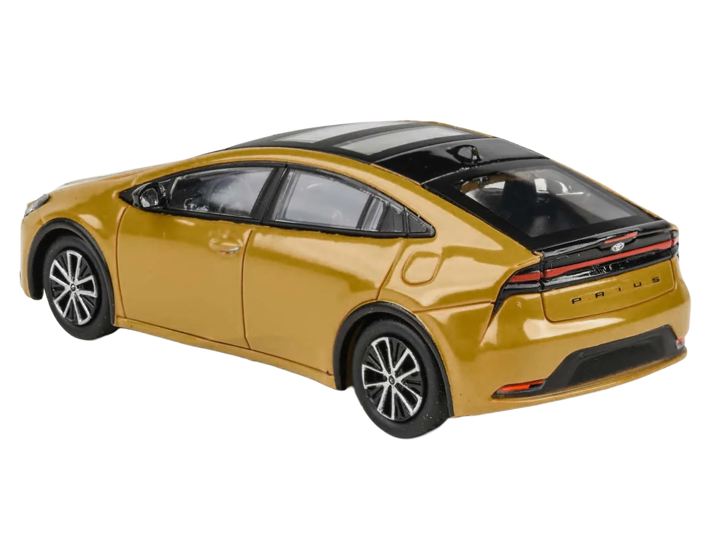2023 Toyota Prius Maximum Yellow with Black Top and Sun Roof 1/64 Diecast Model Car by Paragon Models