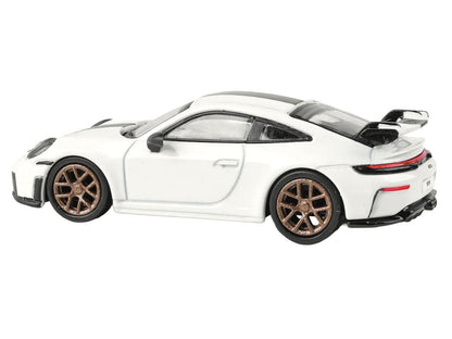 2025 Porsche 911 GT3 (992.2) Grand Prix White with Carbon Stripe 1/64 Diecast Model Car by Paragon