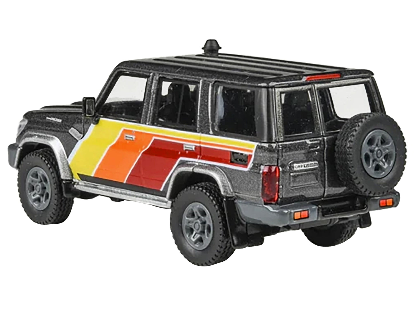 2014 Toyota Land Cruiser LC76 "TRD Livery" Gray Metallic with Stripes 1/64 Diecast Model Car by Paragon Models-DiecastModeler.com