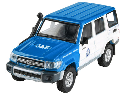 2014 Toyota Land Cruiser 76 RHD (Right Hand Drive) Blue and White "Japan Automobile Federation" 1/64 Diecast Model Car by Paragon Models-DiecastModeler.com