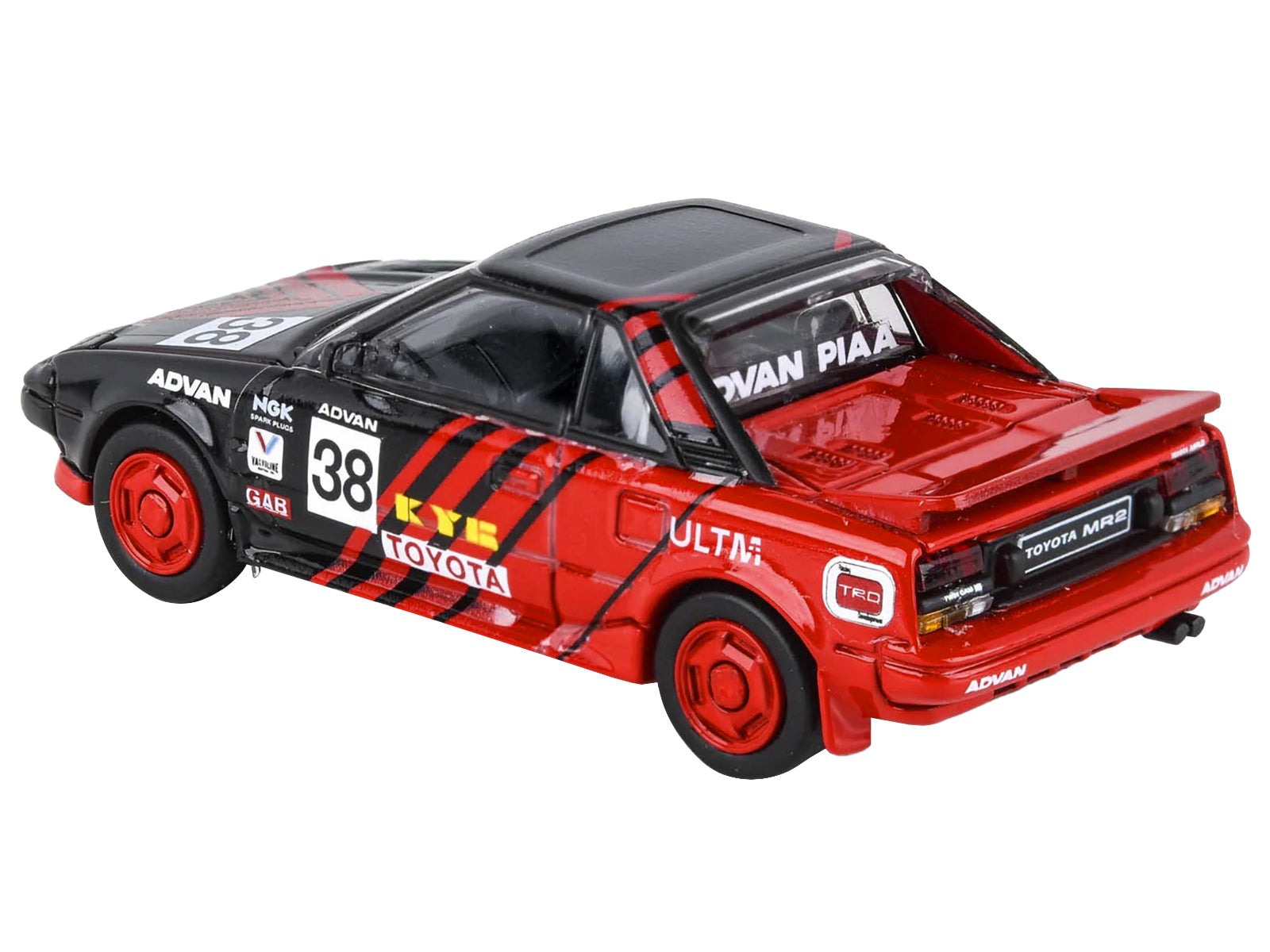 1985 Toyota MR2 MK1 RHD (Right Hand Drive) #38 Red and Black "Autocross Livery" 1/64 Diecast Model Car by Paragon Models-DiecastModeler.com