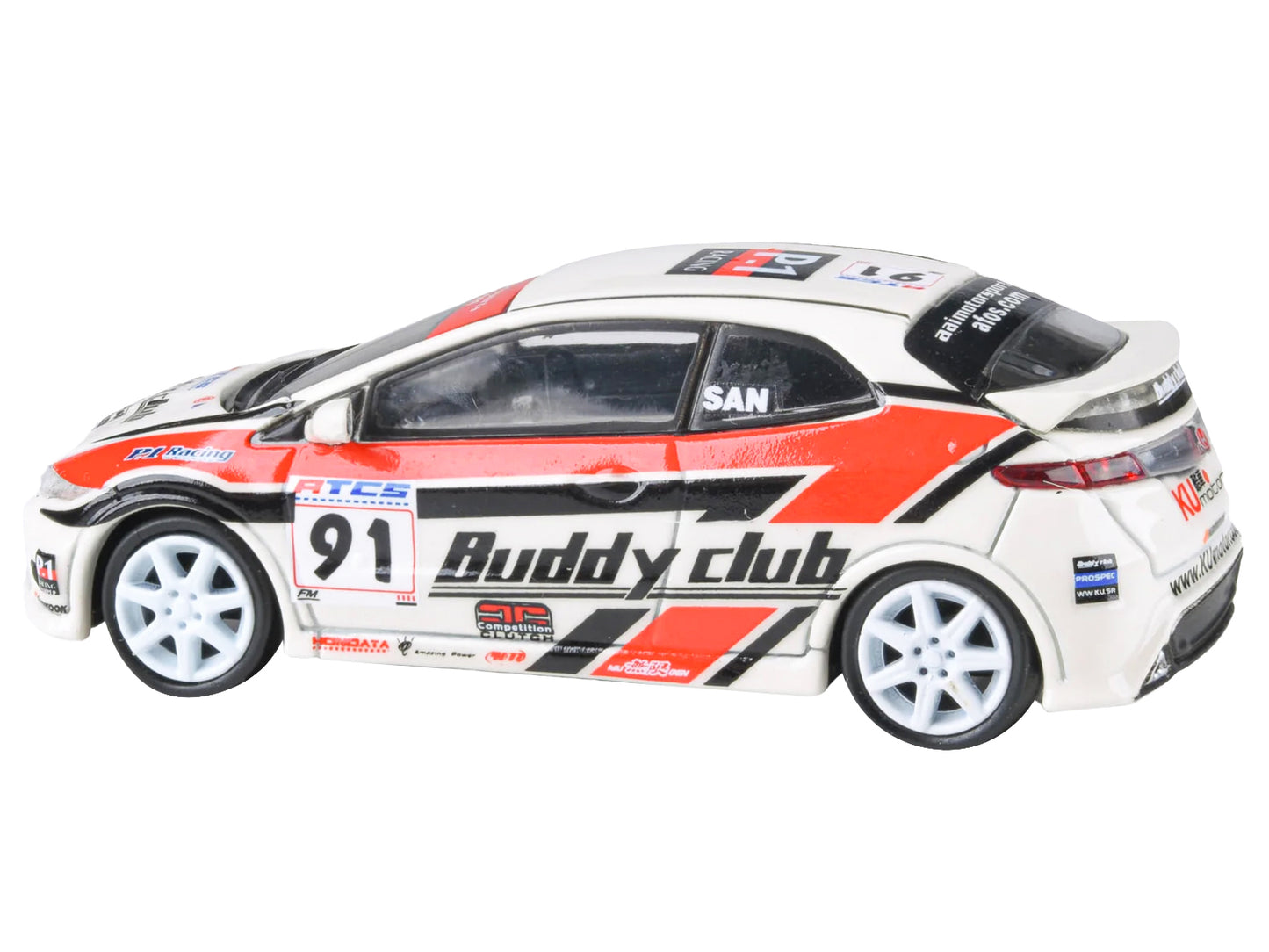 2007 Honda Civic Type R FN2 RHD (Right Hand Drive) #91 "Buddy Club - Asian Touring Car Series" (2012) 1/64 Diecast Model Car by Paragon Models-DiecastModeler.com