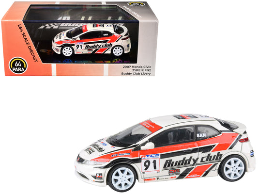 2007 Honda Civic Type R FN2 RHD (Right Hand Drive) #91 "Buddy Club - Asian Touring Car Series" (2012) 1/64 Diecast Model Car by Paragon Models-DiecastModeler.com
