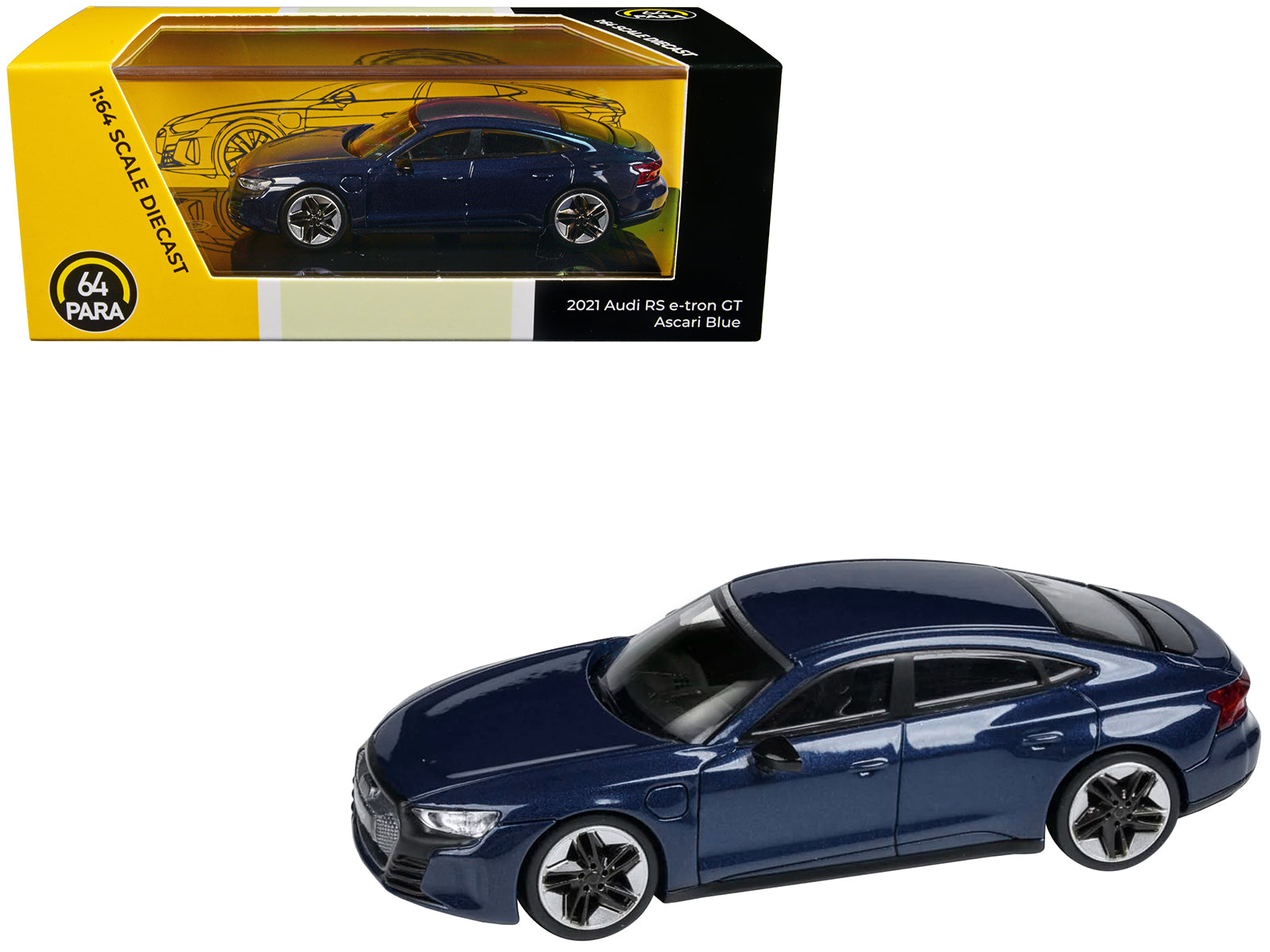 Audi E-tron GT RS Ascari Blue Metallic 1/64 Diecast Model Car by Paragon Models-DiecastModeler.com