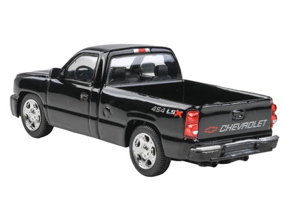 2006 Chevrolet Silverado 454 LSX Pickup Truck Onyx Black 1/64 Diecast Model Car by Paragon Models
