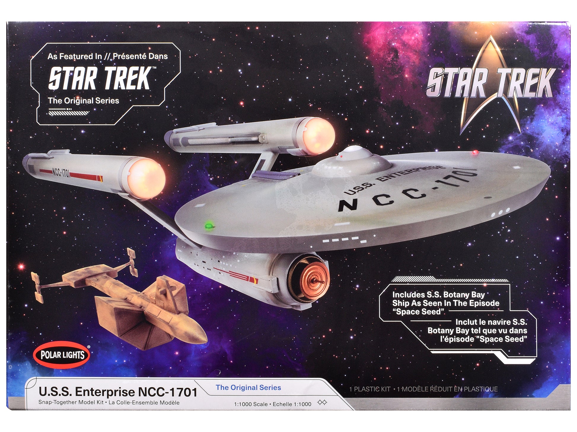 Skill 2 Model Kit U.S.S. Enterprise NCC-1701 Spaceship "Star Trek" (1966) TV Series 1/1000 Scale Model by Polar Lights-DiecastModeler.com