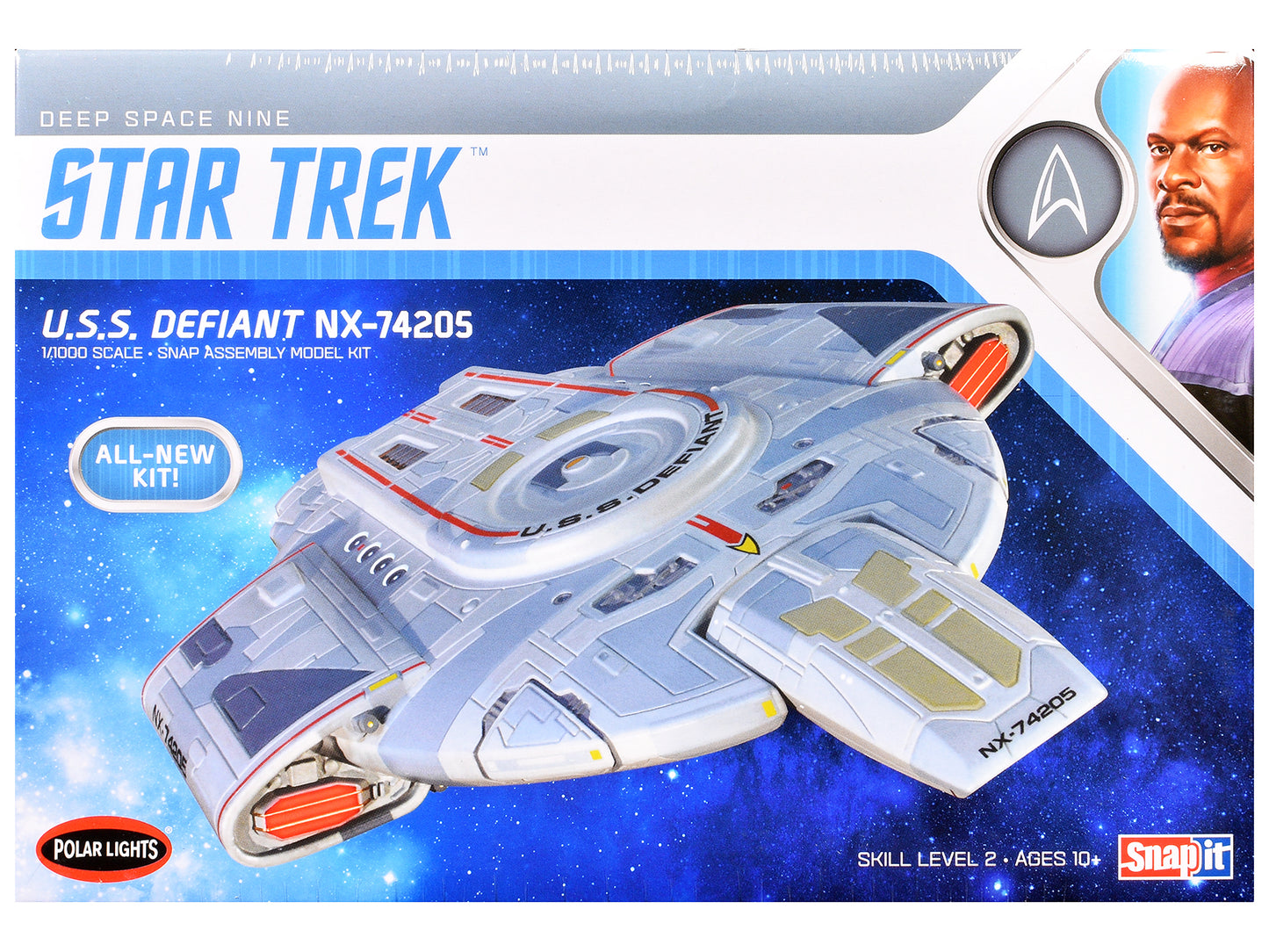 Skill 2 Snap Model Kit USS Defiant NX-74205 Starship "Star Trek: Deep Space Nine" (1993-1999) TV Series 1/1000 Scale Model by Polar Lights-DiecastModeler.com
