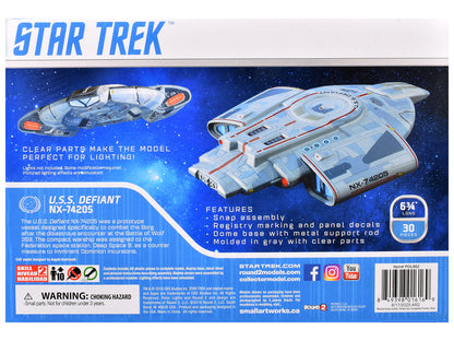 Skill 2 Snap Model Kit USS Defiant NX-74205 Starship "Star Trek: Deep Space Nine" (1993-1999) TV Series 1/1000 Scale Model by Polar Lights