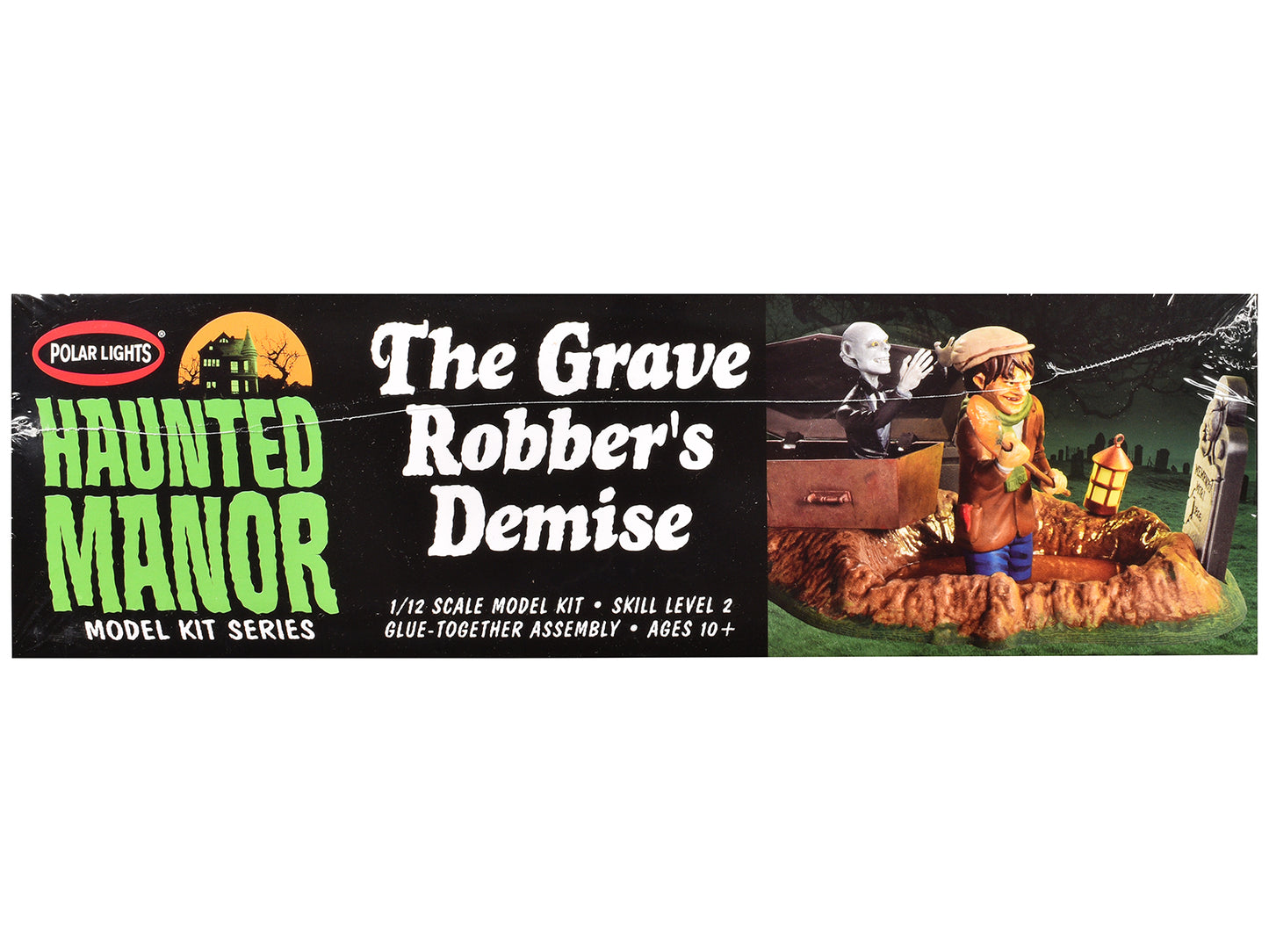 Skill 2 Model Kit Haunted Manor "The Grave Robber's Demise" Diorama Set 1/12 Scale Model by Polar Lights-DiecastModeler.com