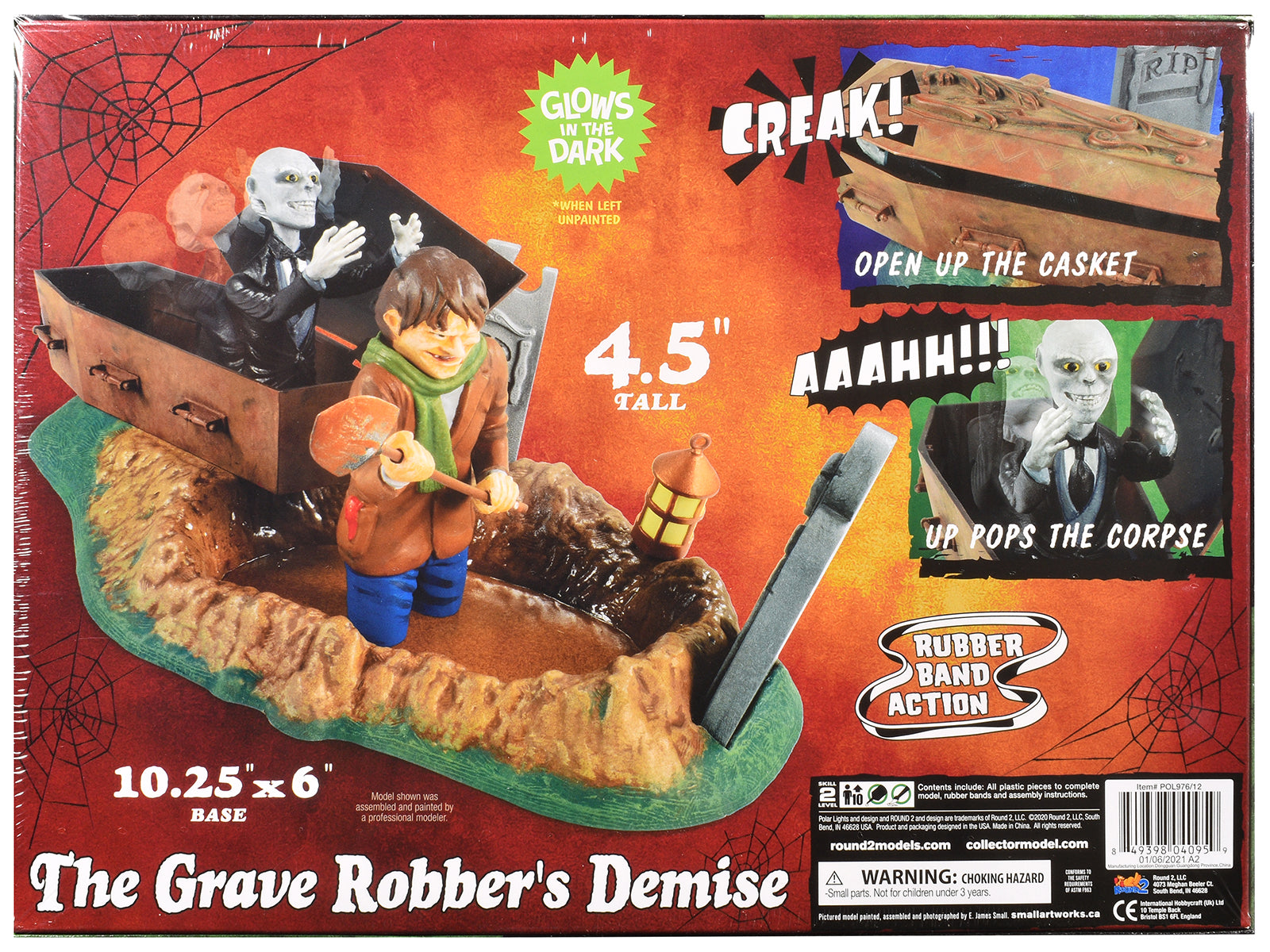Skill 2 Model Kit Haunted Manor "The Grave Robber's Demise" Diorama Set 1/12 Scale Model by Polar Lights-DiecastModeler.com