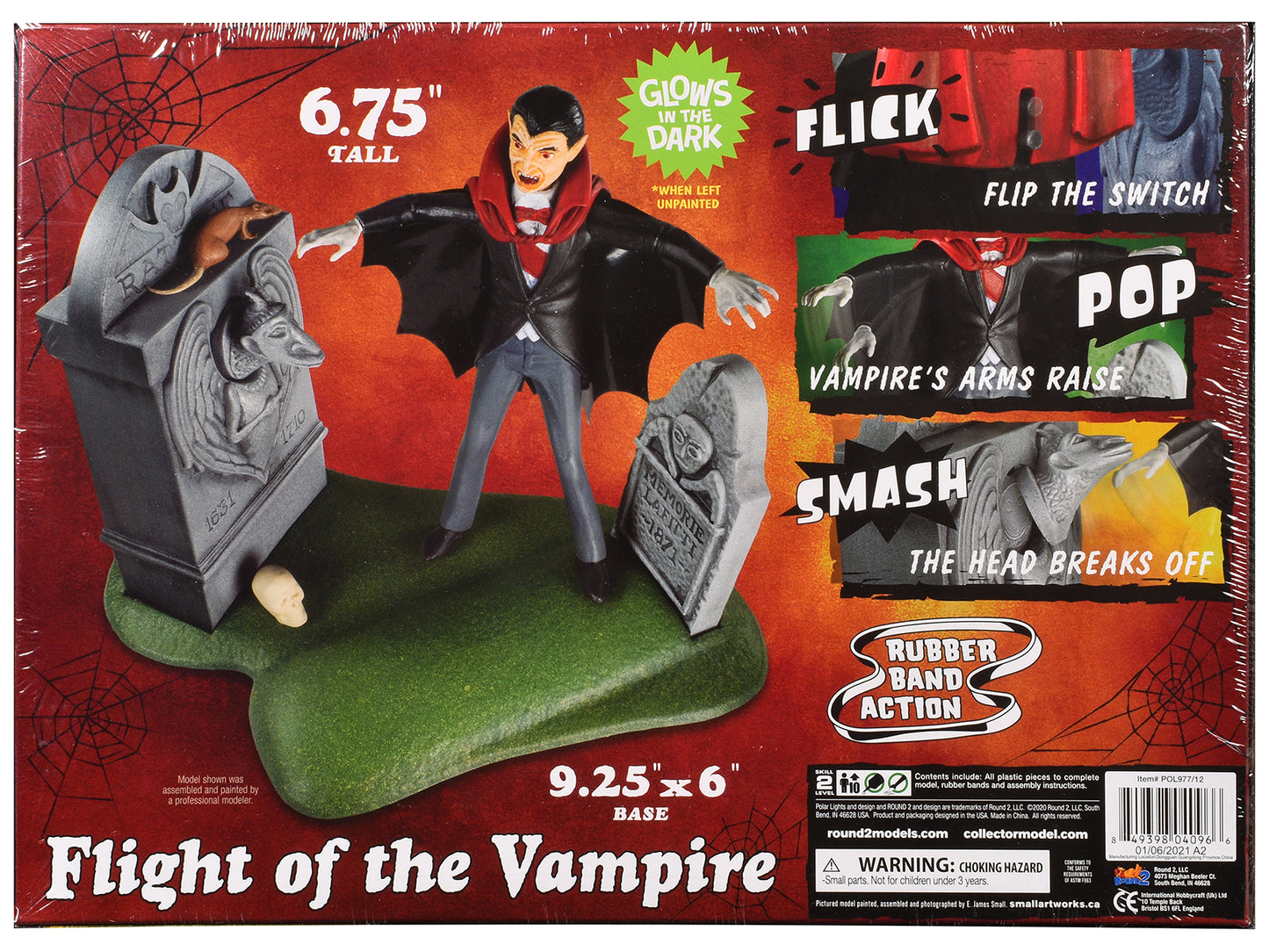 Skill 2 Model Kit Haunted Manor "Flight of the Vampire" Diorama Set 1/12 Scale Model by Polar Lights-DiecastModeler.com