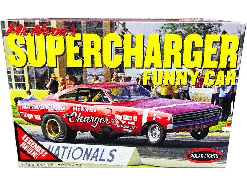 Skill 2 Model Kit 1969 Dodge Charger Funny Car "Mr. Norm's Supercharger" "Legends of the Quarter Mile" 1/25 Scale Model by Polar Lights-DiecastModeler.com