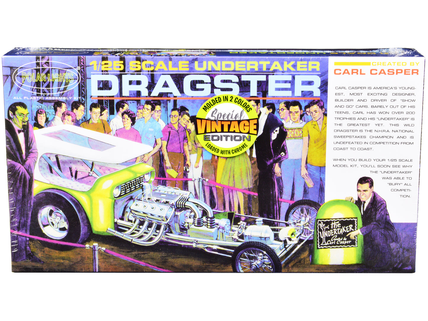 Skill 2 Model Kit Undertaker Dragster by Carl Casper 1/25 Scale Model by Polar Lights-DiecastModeler.com