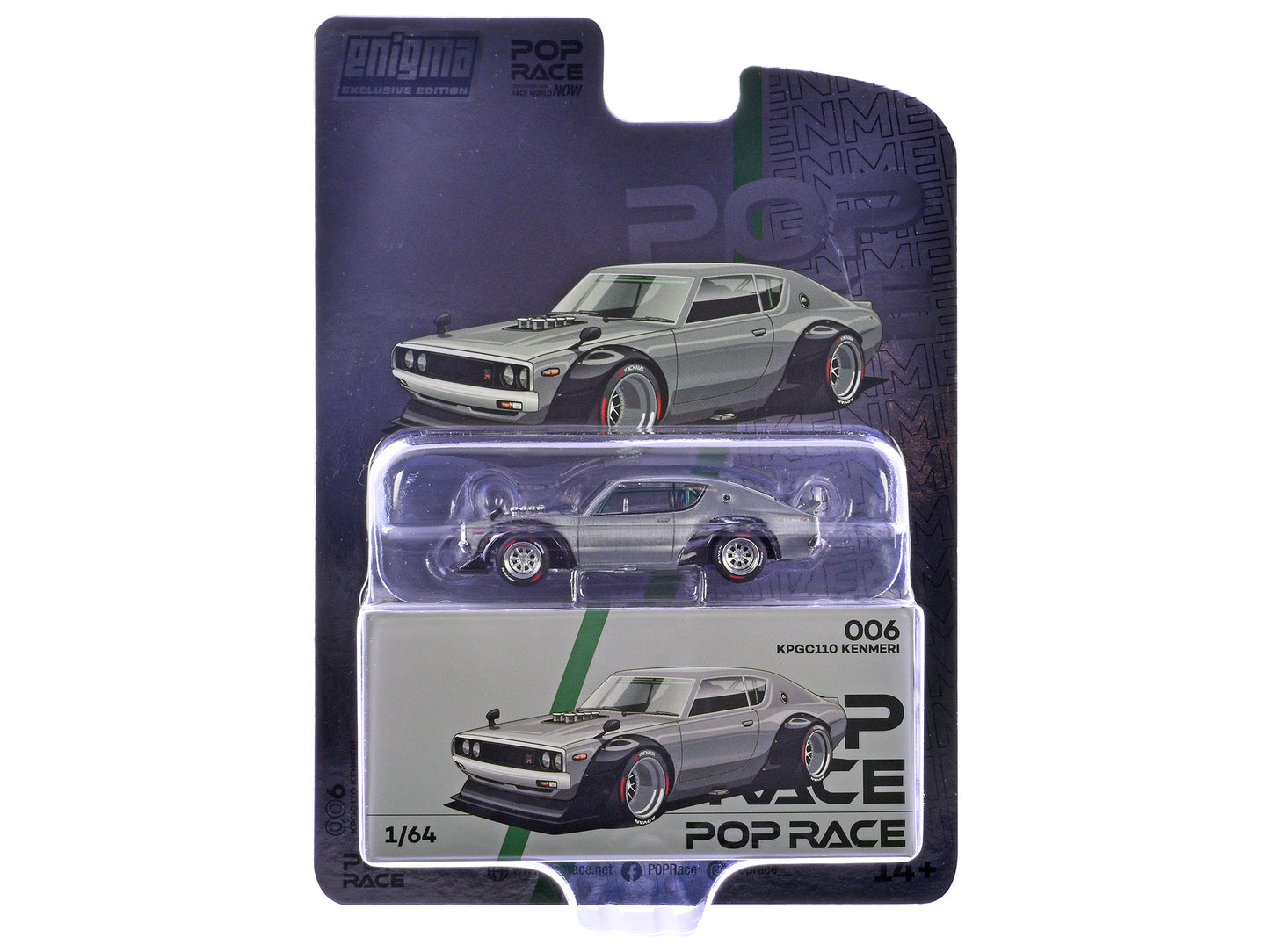 Skyline KPGC110 "Kenmeri" RHD (Right Hand Drive) Raw Metal "Enigma Exclusive Edition" 1/64 Diecast Model Car by Pop Race