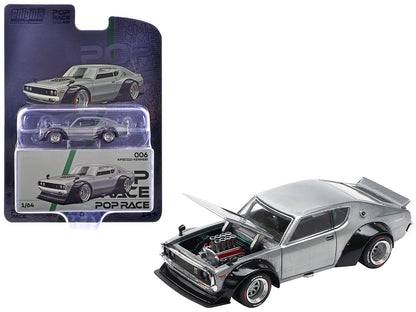 Skyline KPGC110 "Kenmeri" RHD (Right Hand Drive) Raw Metal "Enigma Exclusive Edition" 1/64 Diecast Model Car by Pop Race