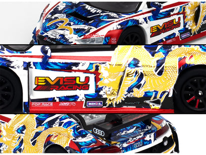 Audi R8 LMS "Evisu Racing X Works" White with Graphics 1/64 Diecast Model Car by Pop Race