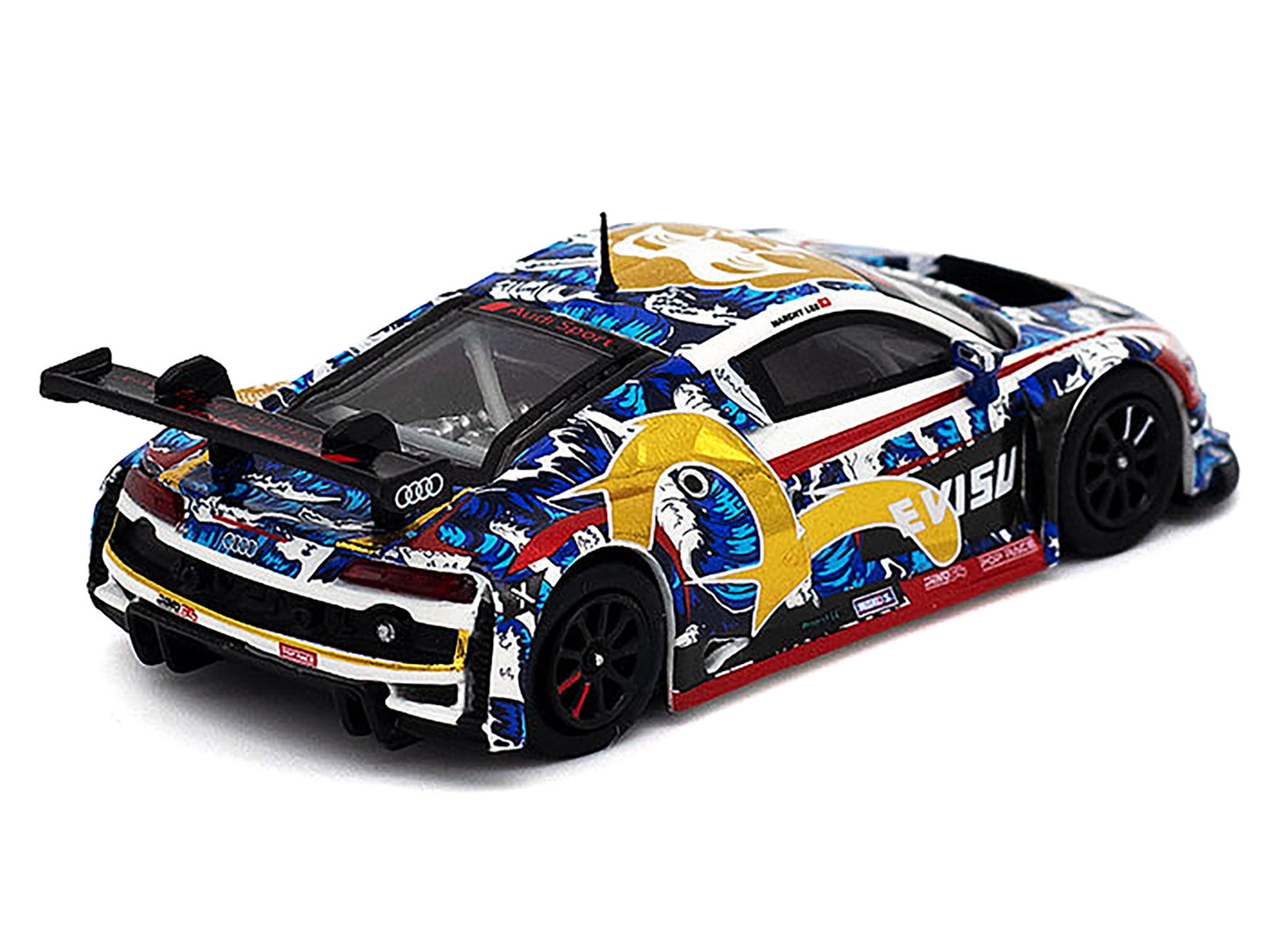 Audi R8 LMS "Evisu Racing X Works" White with Graphics 1/64 Diecast Model Car by Pop Race