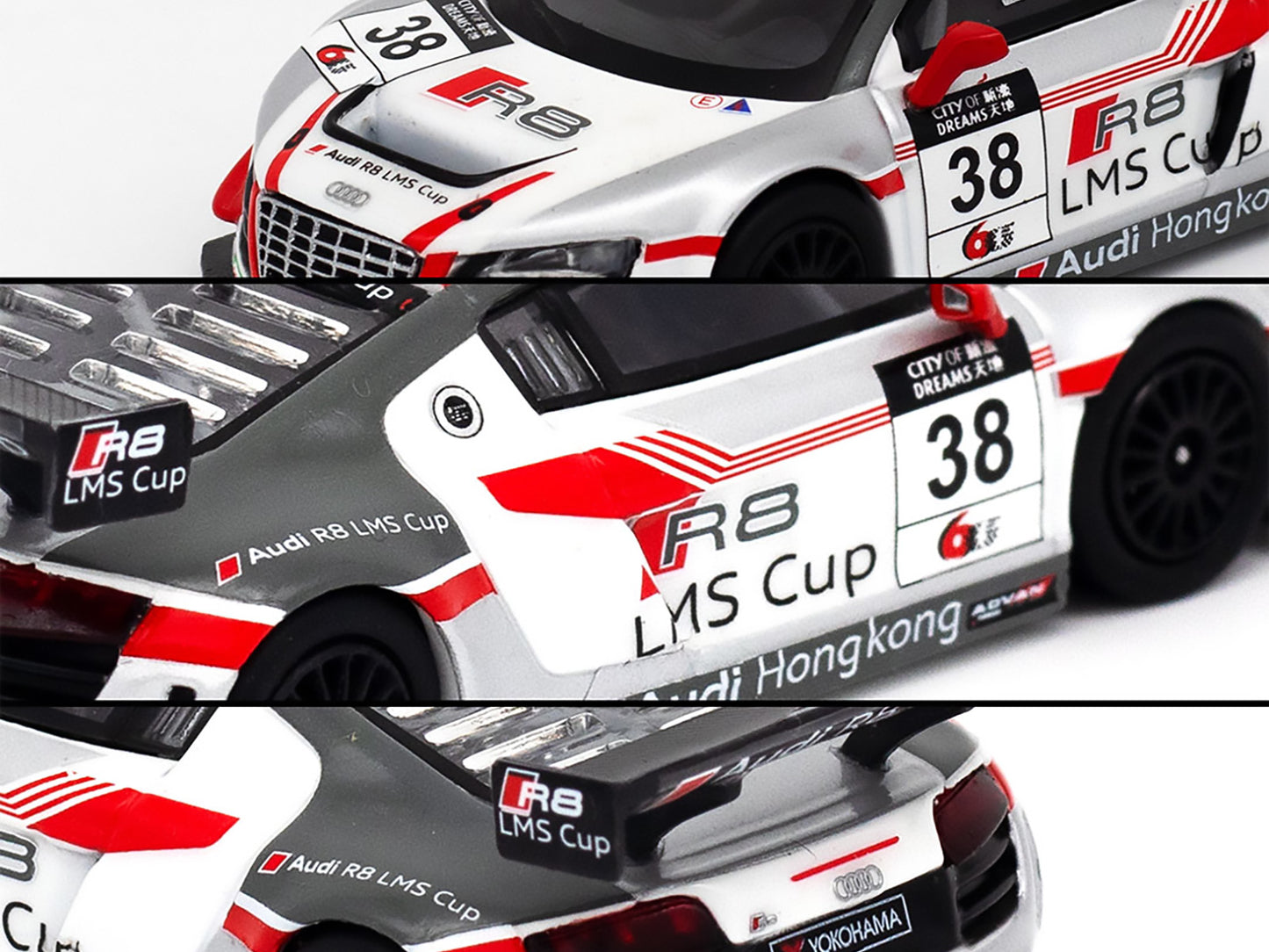 Audi R8 LMS #38 Marchy Lee "Macau GT Cup" (2013) 1/64 Diecast Model Car by Pop Race