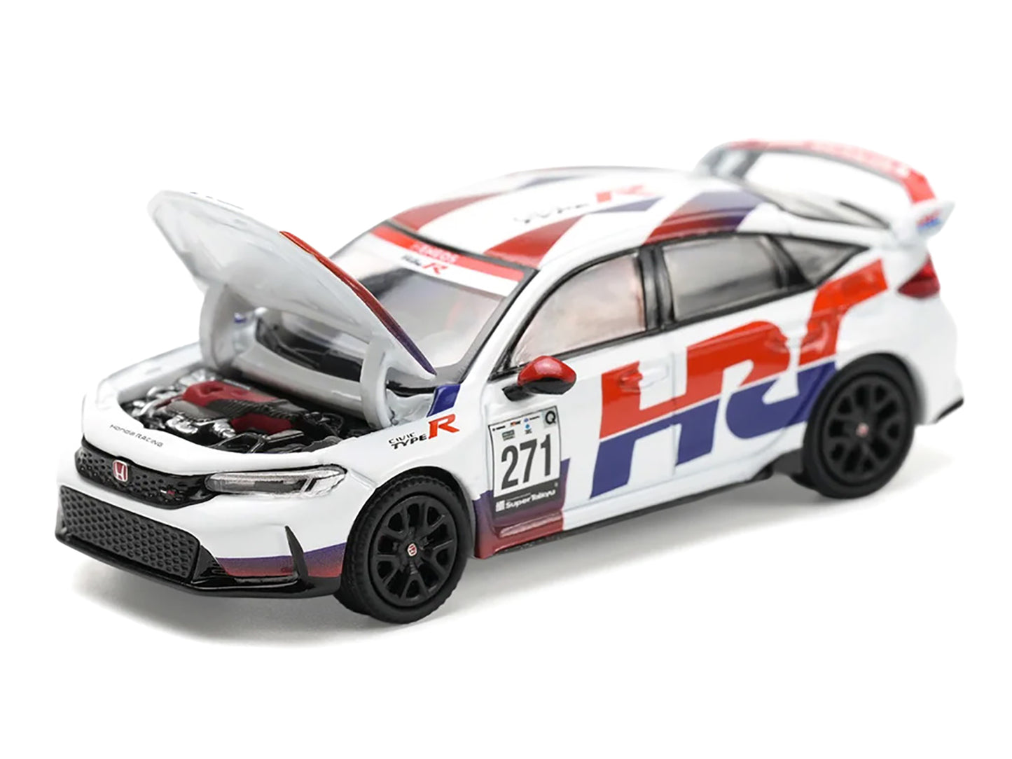 Honda Civic Type R FL5 "HRC - Honda Racing" White with Graphics 1/64 Diecast Model Car by Pop Race