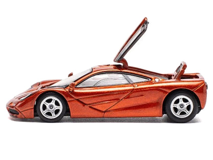 McLaren F1 Orange Metallic 1/64 Diecast Model Car by Pop Race