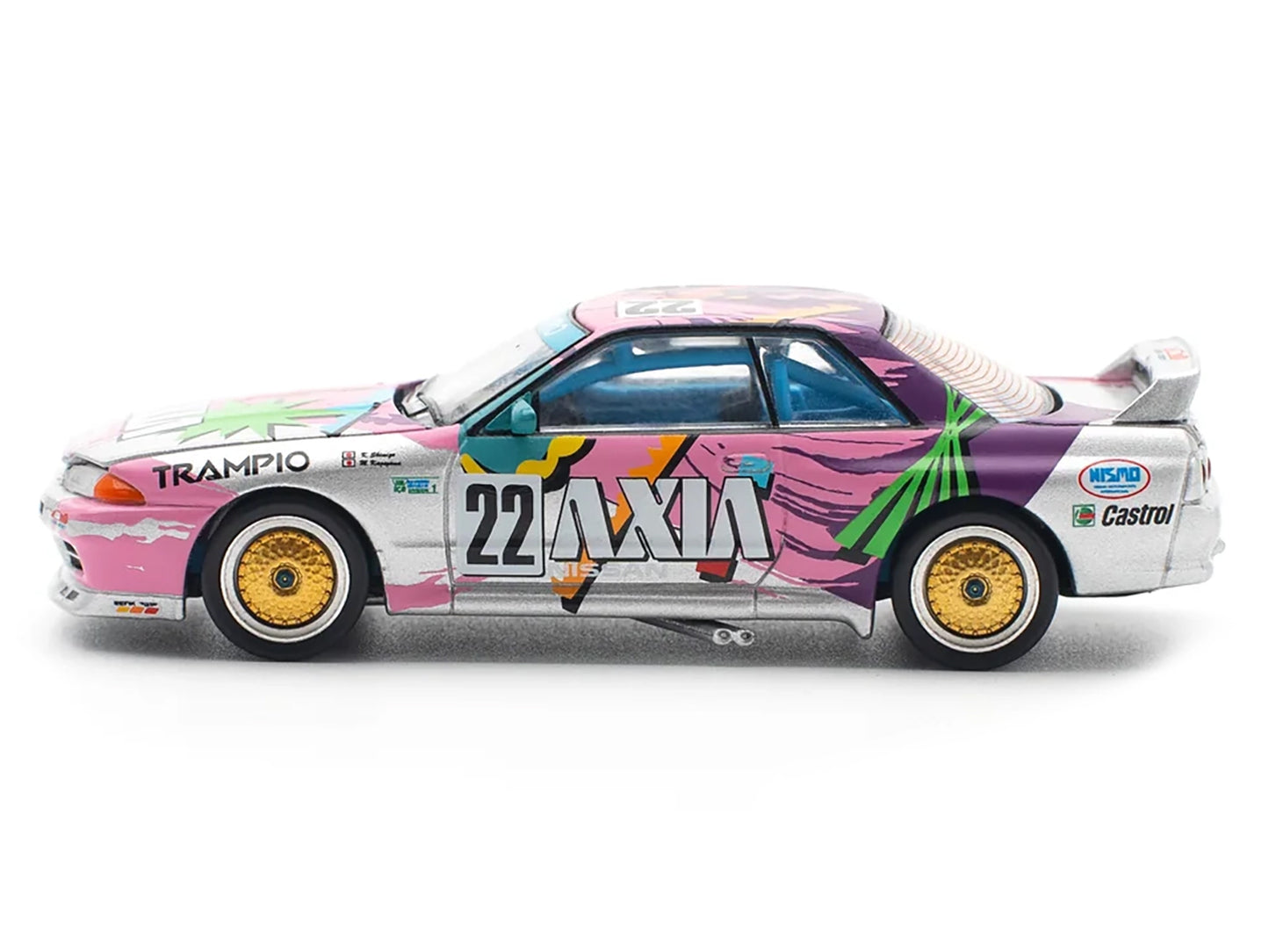 GTR R32 RHD (Right Hand Drive) #22 Masahiko Kageyama - Kazuo Shimizu "Axia" Group A "Japanese Touring Car Championship" (1991) 1/64 Diecast Model Car by Pop Race