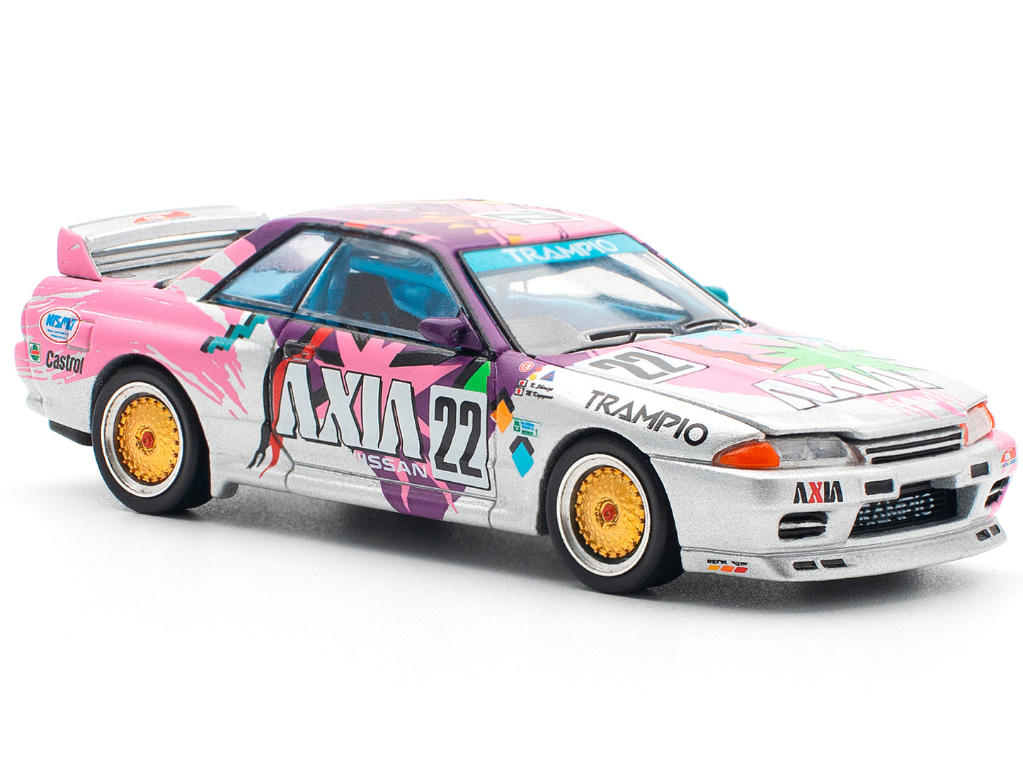 GTR R32 RHD (Right Hand Drive) #22 Masahiko Kageyama - Kazuo Shimizu "Axia" Group A "Japanese Touring Car Championship" (1991) 1/64 Diecast Model Car by Pop Race