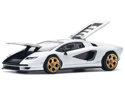 Lamborghini Countach LPI 800-4 White with Carbon Accents 1/64 Diecast Model Car by Pop Race