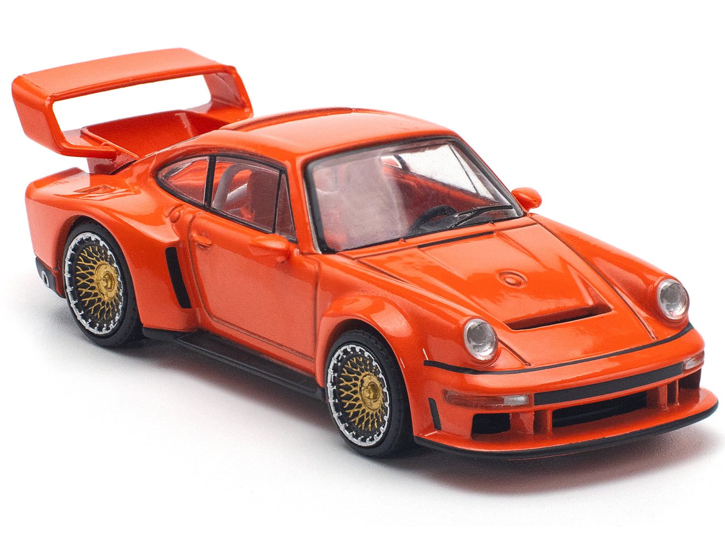 Singer DLS Turbo Study Orange Metallic 1/64 Diecast Model Car by Pop Race
