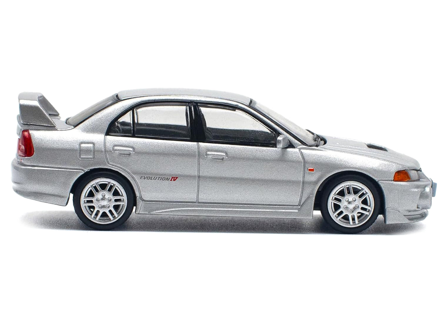 Mitsubishi Lancer Evolution IV RHD (Right Hand Drive) Steel Silver Metallic 1/64 Diecast Model Car by Pop Race