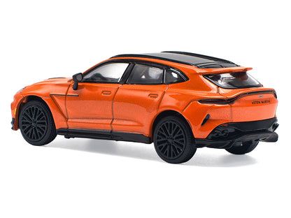 Aston Martin DBX 707 Cosmos Orange Metallic with Black Top 1/64 Diecast Model Car by Pop Race