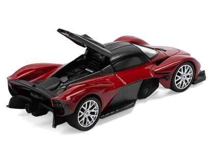 Aston Martin Valkyrie Supernova Red Metallic with Carbon Top 1/64 Diecast Model Car by Pop Race