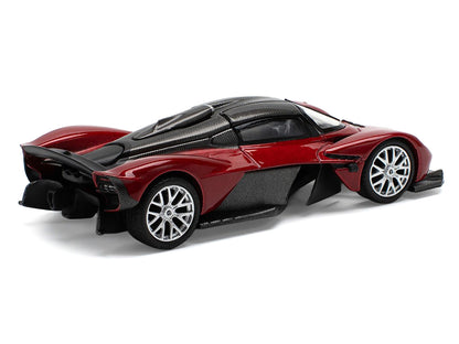 Aston Martin Valkyrie Supernova Red Metallic with Carbon Top 1/64 Diecast Model Car by Pop Race