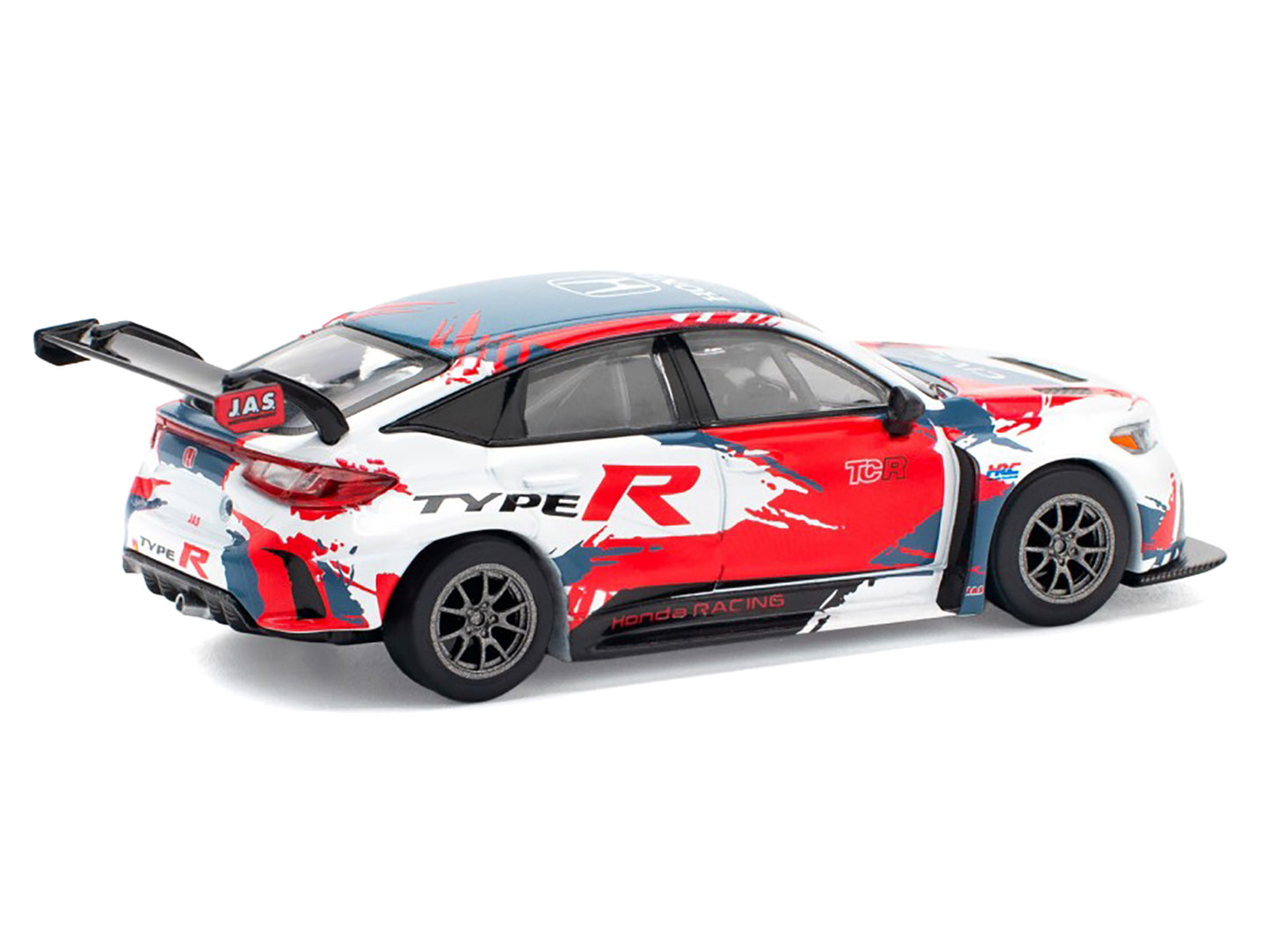 Honda Civic Type R TCR "Presentation" White with Graphics 1/64 Diecast Model Car by Pop Race