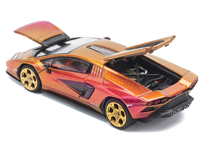 Lamborghini Countach LPI 800-4 Blu Hal Metallic 1/64 Diecast Model Car by Pop Race
