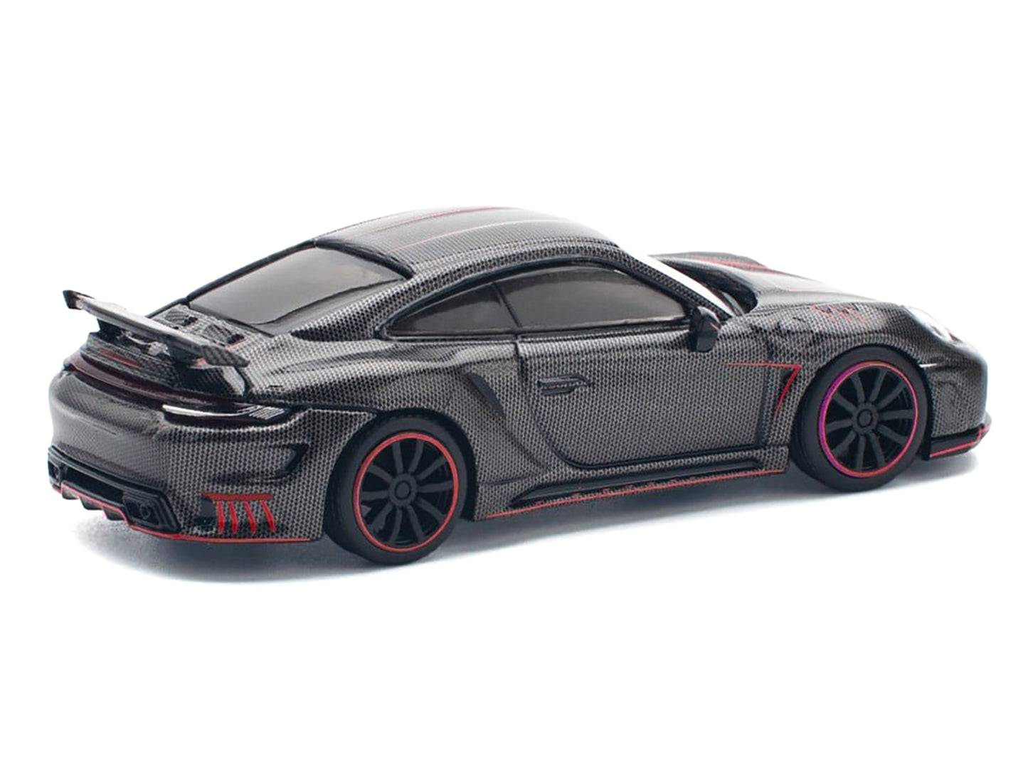 992 Stinger GTR Carbon Edition with Red Accents 1/64 Diecast Model Car by Pop Race-DiecastModeler.com