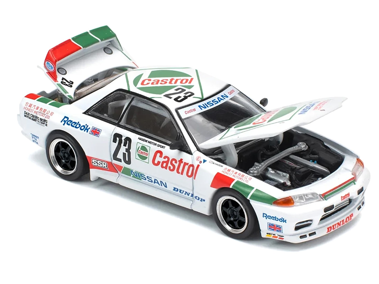 Nissan Skyline GT-R (BNR32) RHD (Right Hand Drive) #23 Winner "Macau Guia Race" (1990) 1/64 Diecast Model Car by Pop Race