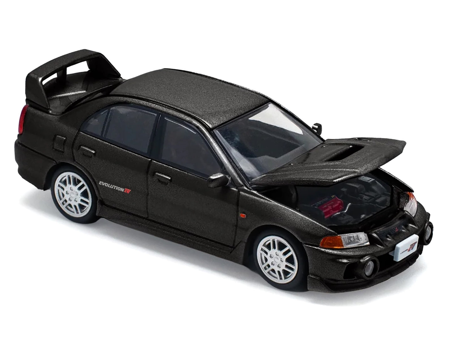 Mitsubishi Lancer Evolution IV RHD (Right Hand Drive) Pyrenees Black Pearl 1/64 Diecast Model Car by Pop Race