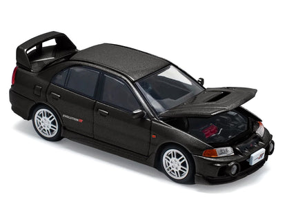 Mitsubishi Lancer Evolution IV RHD (Right Hand Drive) Pyrenees Black Pearl 1/64 Diecast Model Car by Pop Race